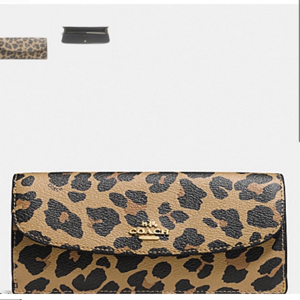 BRAND NEW - AUTHENTIC - COACH LEOPARD PRINT ENVELOP WALLET